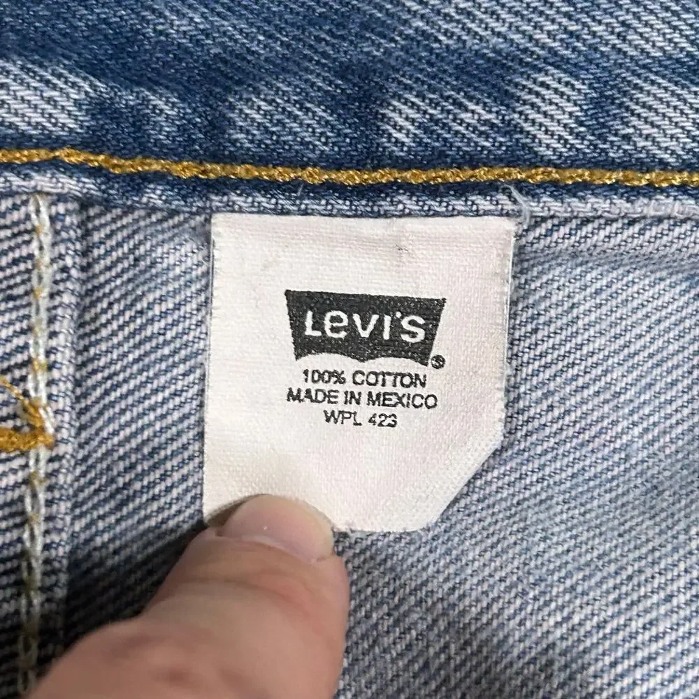 Vintage Y2K Levi’s 501xx Jeans 35x31 Faded Distressed Button Fly Light Wash